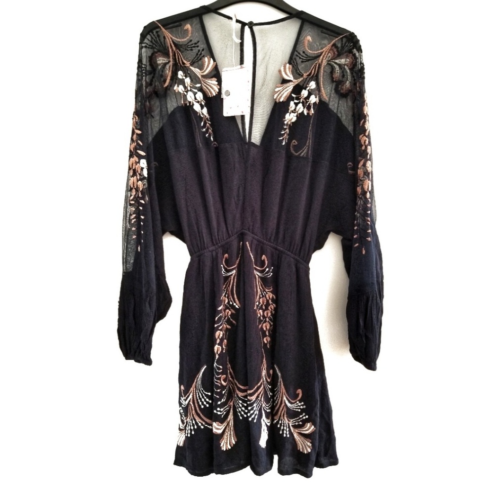 Free People Embroidered Plunge Dress - Picture 6 of 8
